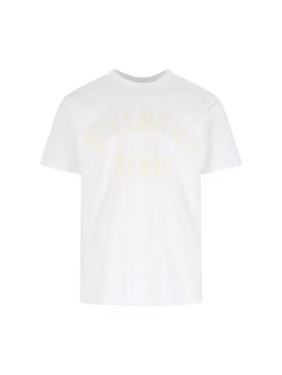 Givenchy White T-shirt With Maxi Logo On The Front In Cotton Man
