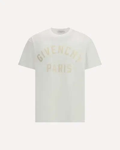 Givenchy White T-shirt With Maxi Logo On The Front In Cotton Man