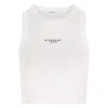 Givenchy White Sleeveless Top With Logo Lettering On The Front In Cotton Stretch Woman In Multi