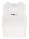 Givenchy White Sleeveless Top With Logo Lettering On The Front In Cotton Stretch Woman In Neutral