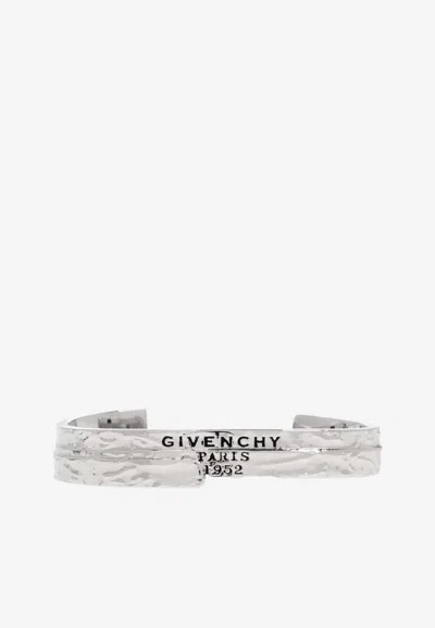 Givenchy Logo Tape Cuff Bracelet In White