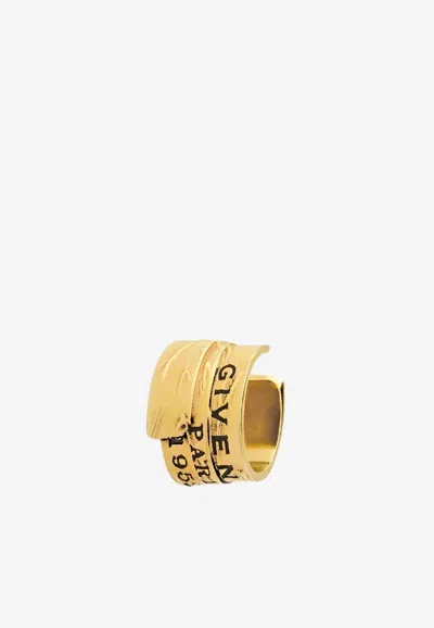 Givenchy Logo Tape Ear Cuff In Gold