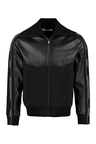 Givenchy Logo Tape Panelled Jacket In Black