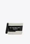 Givenchy Logo Tape Pouch Bag In Gray