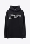 Givenchy Logo Tape Print Hooded Sweatshirt In Black