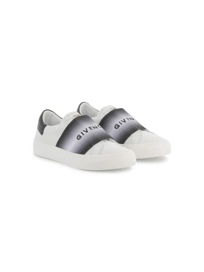 Givenchy Kids' Logo-tape Sneakers In White