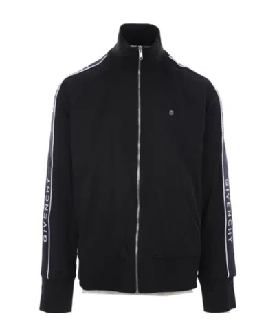Givenchy Logo Tape Zipped Jacket In Black