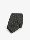 Givenchy Mens Black Logo Text-weave Silk Tie In Black