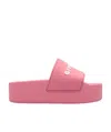 Givenchy Logoed Rubber Platform Slides In Pink