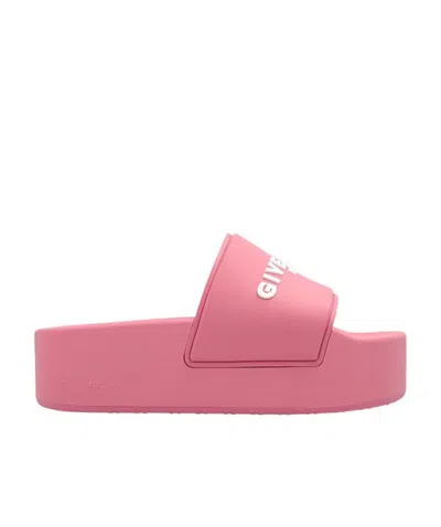 Givenchy Logo Thick-soled Slippers In Pink