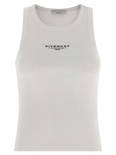 Givenchy Logo-embroidered Ribbed Cotton Tank Top In White