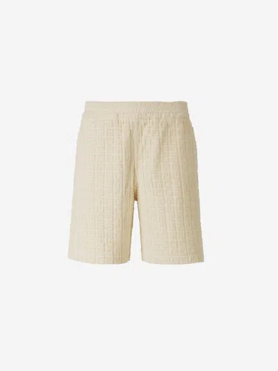 Givenchy 4g Motif Towel Effect Bermuda Shorts In Logo In Towel Effect