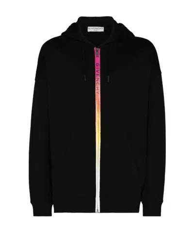 Givenchy Logo Trim Hoodie In Black
