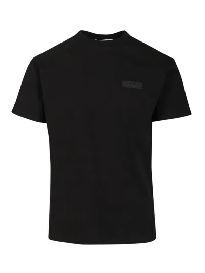 Givenchy Logo T-shirt With Grosgrain Detail And Short Sleeves In Black
