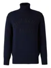 Givenchy Ribbed Turtleneck Jumper Cuffs Hem In Blue