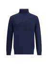 Givenchy Ribbed Turtleneck Jumper Cuffs Hem In Blue