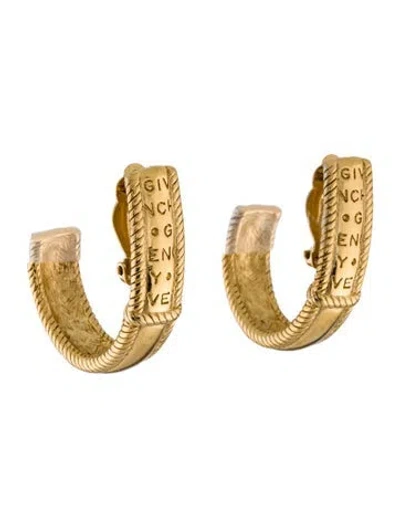 Pre-owned Givenchy Logo Vintage Hoops Earrings In Multi