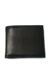 Givenchy Men Black Bi-fold Wallet With Embossed Logo Lettering On The Front In Grained Leather Man In Black