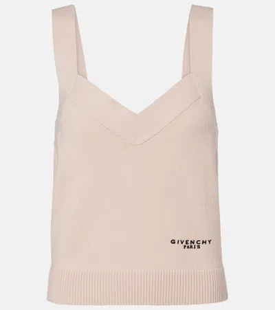 Givenchy Logo Wool And Cashmere Tank Top In Pink