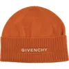 Givenchy Logo Wool Beanie In Orange