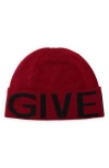 Givenchy Jacquard Logo Beanie In Red