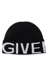 Givenchy Intarsia-knit Wool Beanie In Black