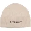 Givenchy Logo Wool Beanie In Neutral