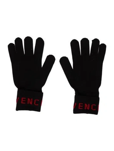 Pre-owned Givenchy Logo Wool Mitten In Black