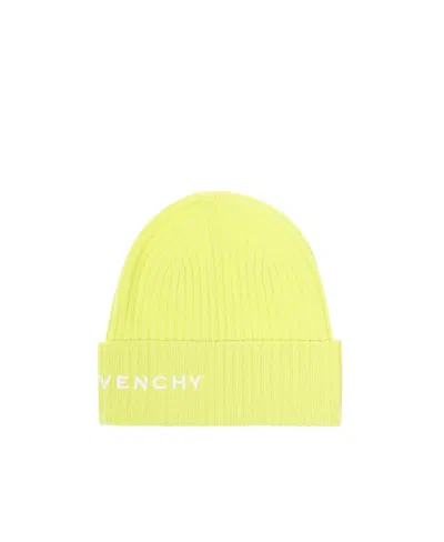 Givenchy Logo Woolen Cap In Yellow