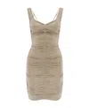 Givenchy Ruched Sleeveless Mini Dress In Nude