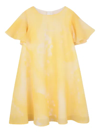 Givenchy Kids' Logo Zip-fastening Dress In Yellow