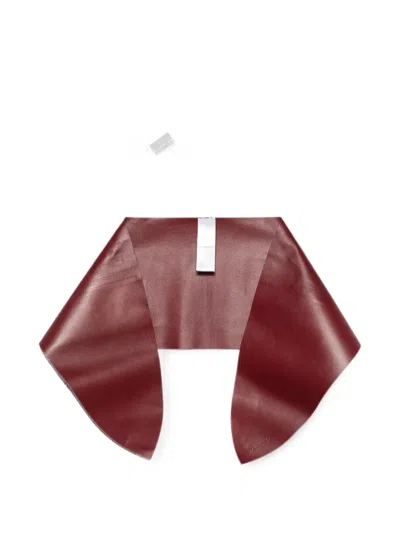 Givenchy Logo-debossed Leather Scarf In Red