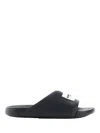 Givenchy Label Slide Flat Mules In Rubber In Black