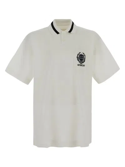 Givenchy Logo Embroidered Polo Shirt In White
