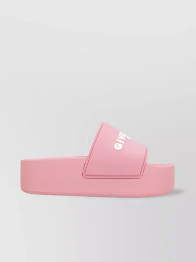 Givenchy Logoed Rubber Platform Slides