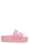 Givenchy Logoed Rubber Platform Slides In Pink
