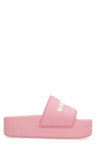 GIVENCHY GIVENCHY LOGOED RUBBER PLATFORM SLIDES