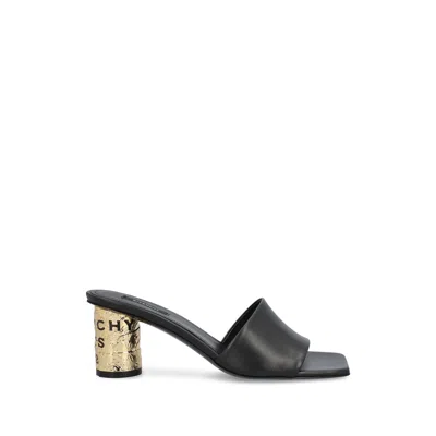 Givenchy 65mm Logo Heel Leather Mule Sandals In Multi