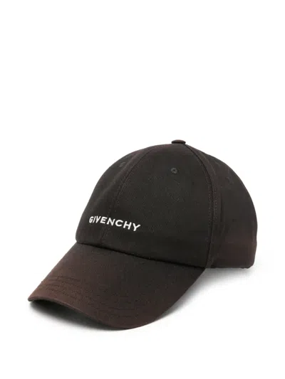 Pre-owned Givenchy Logo-embroidered Baseball Cap In Brown