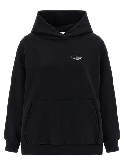 Givenchy Logo-embroidered Cotton Hoodie In Black