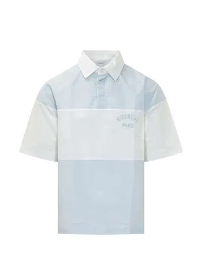 Givenchy Logo-embroidered Cotton Polo Shirt In Blue
