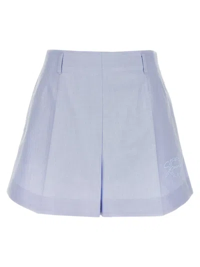 Givenchy Logo-embroidered Cotton Shorts In Lavender