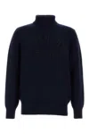 Givenchy Turtleneck Sweater In Cotton With Paris Embroidery Clothing In Blue