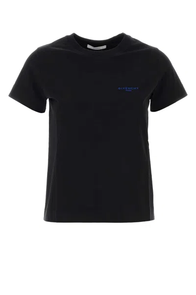 Givenchy Logo-embroidered Cotton T-shirt In Black