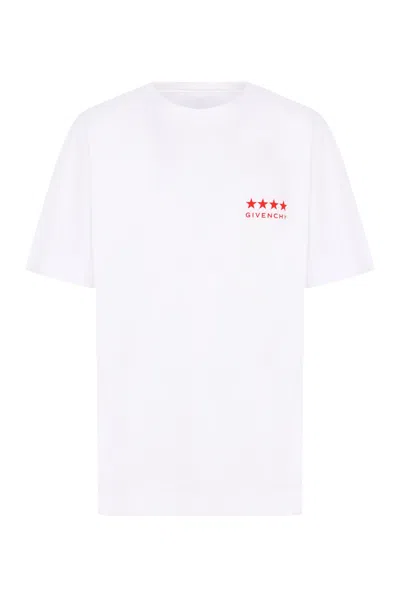 Givenchy Logo-embroidered Cotton T-shirt In White