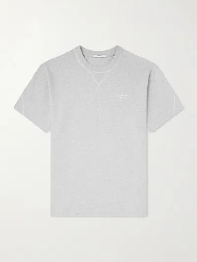 Givenchy Logo-embroidered Cotton-jersey T-shirt In Gray