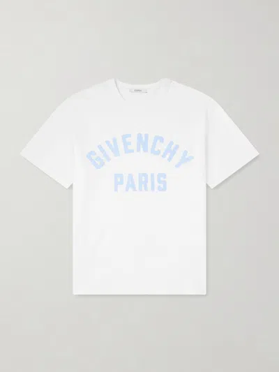 Givenchy Logo-embroidered Cotton-jersey T-shirt In White