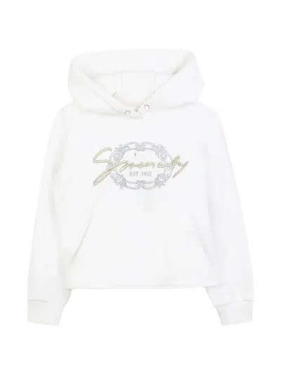 Givenchy Kids' Hoodie Mit Logo-stickerei In White