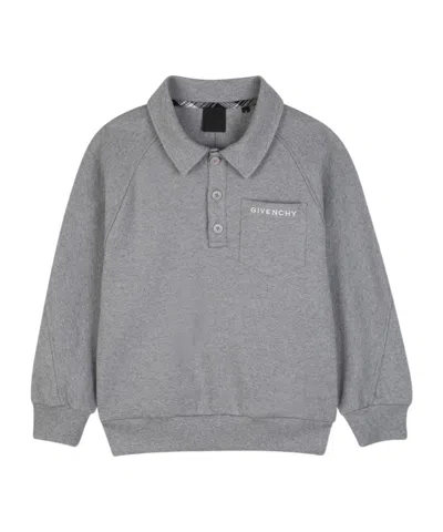 Givenchy Logo-embroidered Pocket Polo Shirt In Gray