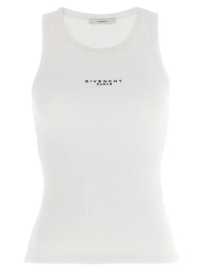 Givenchy Logo-embroidered Ribbed Cotton Tank Top In White